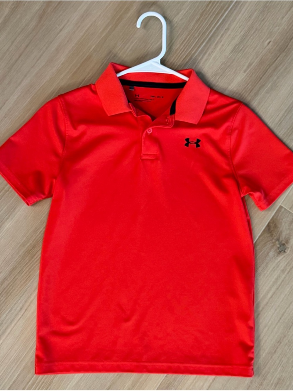 Under Armour Red Boys' Polo with Black Logo